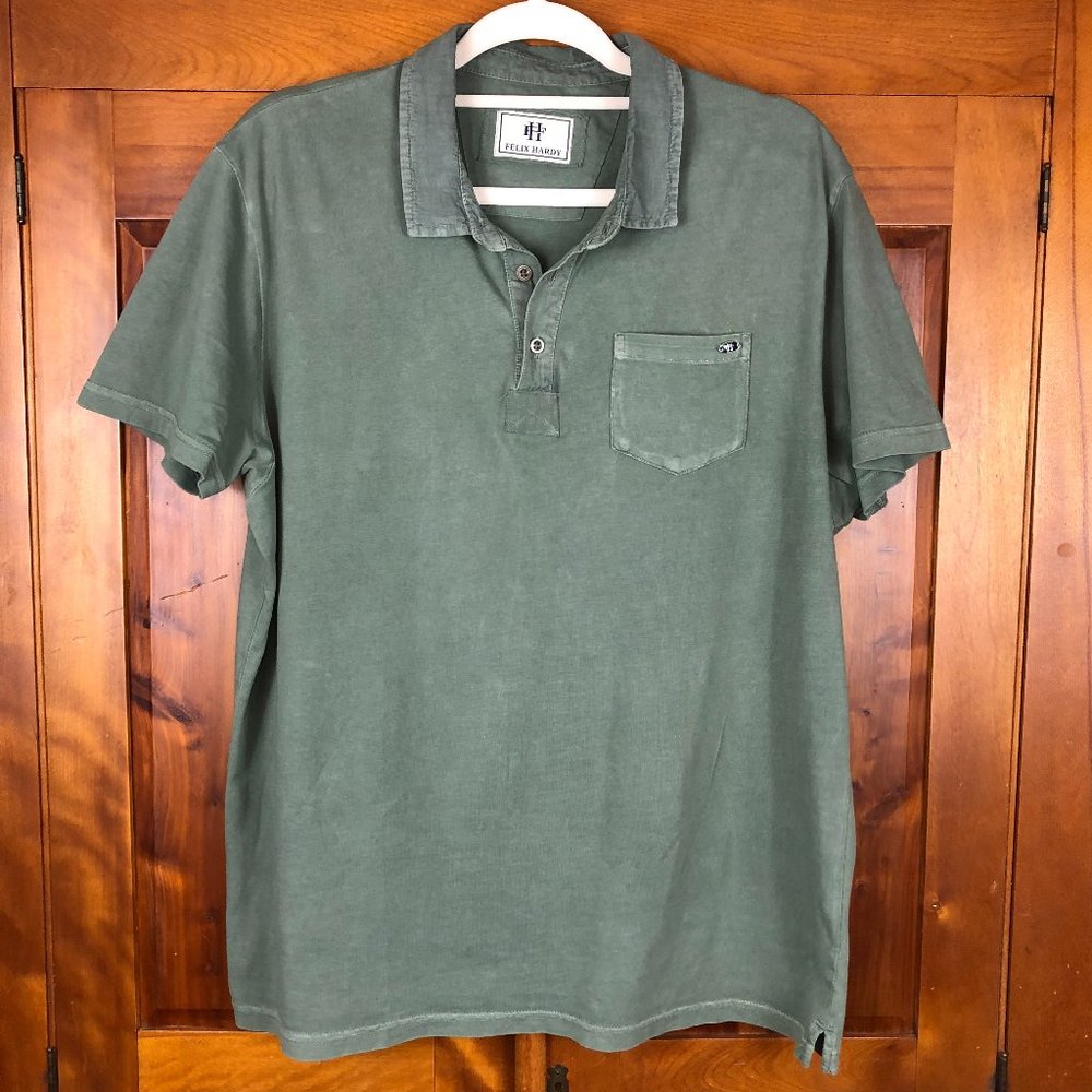 Felix Hardy Green Short Sleeve Collared T-Shirt Festival Athleisure Comfy Sporty